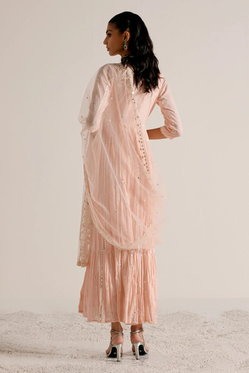 Blush Pink Criss Cross Angrakha