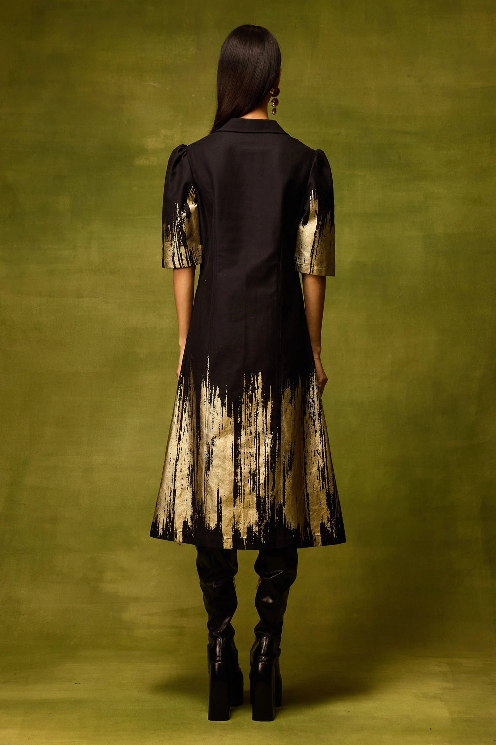 Twilight Gold Midi Dress