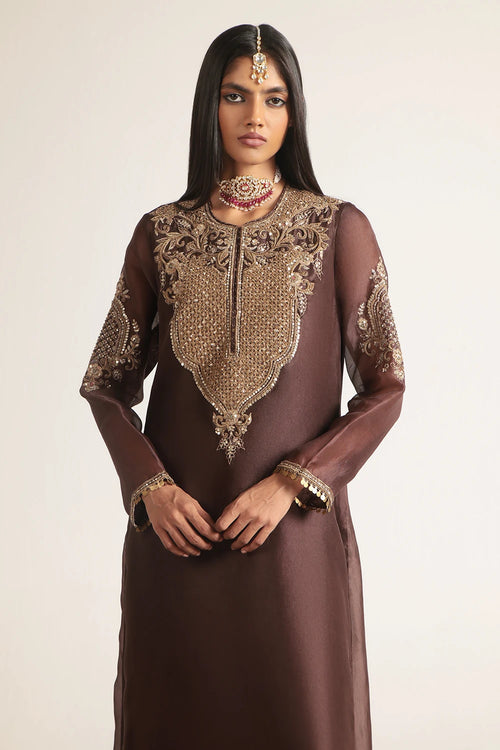 Zar Rang Brown Straight Kurta Set
