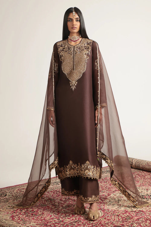 Zar Rang Brown Straight Kurta Set
