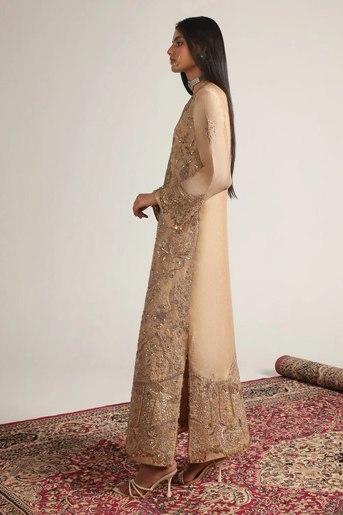 Zar Rang Ivory Heavy Jaal Kaftan Set