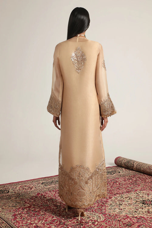 Zar Rang Ivory Heavy Jaal Kaftan Set