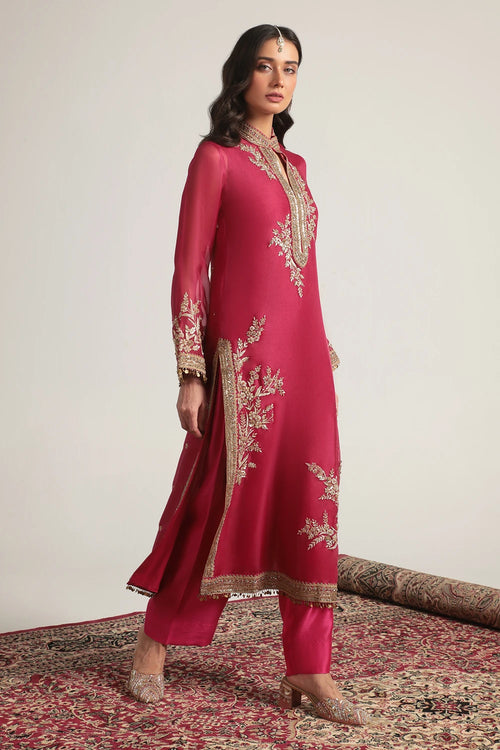Zar Rang Pink Jaal Kurta Set