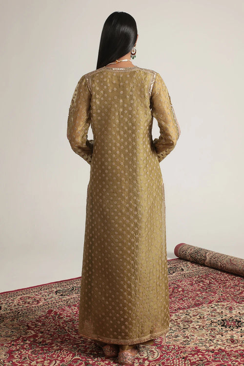 Zar Rang Olive Green Buti kurta Set