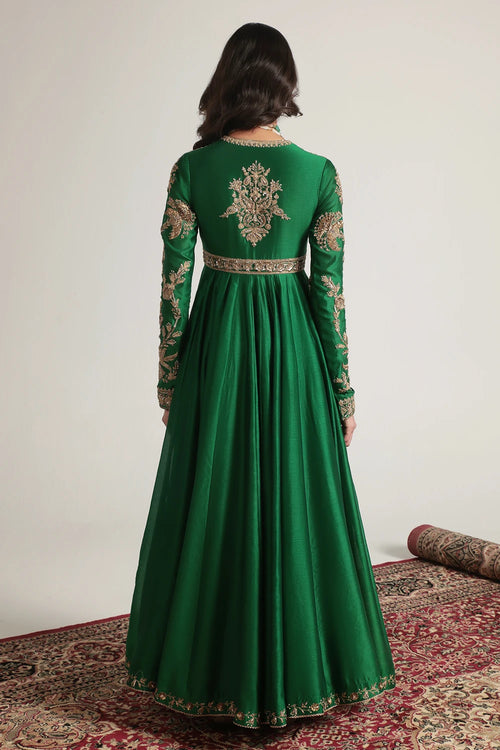 Zar Rang Green Heavy Yoke Kalidar Set