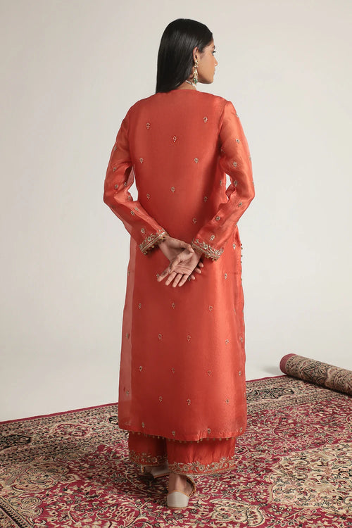 Zar Rang Orange Long Kurta Set