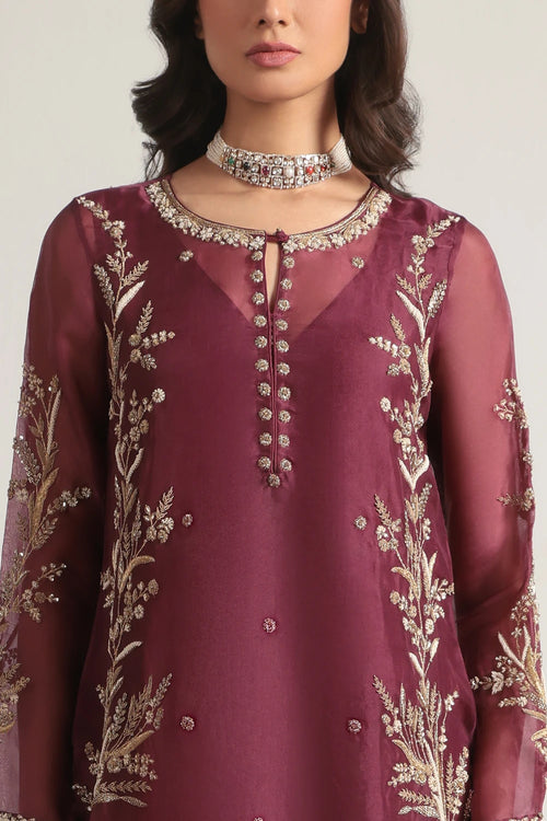 Zar Rang Wine Light Phool Patti Kurta Set