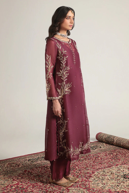 Zar Rang Wine Light Phool Patti Kurta Set