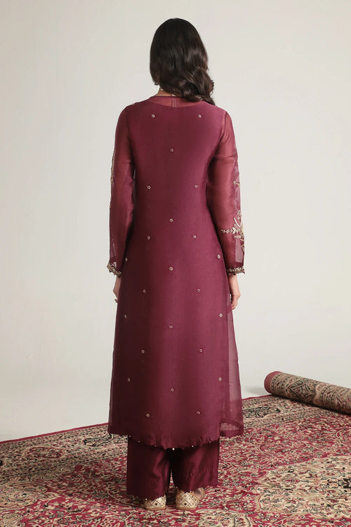 Zar Rang Wine Light Phool Patti Kurta Set