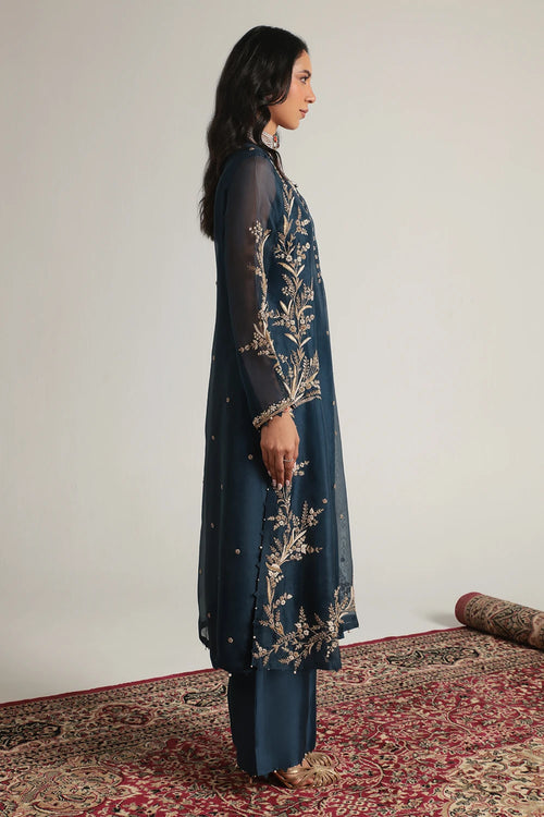 Zar Rang Blue Light Phool Patti Kurta Set