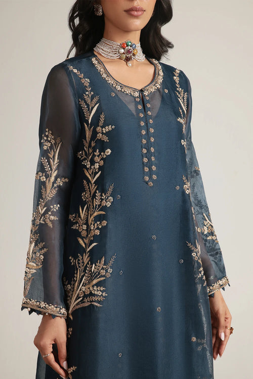 Zar Rang Blue Light Phool Patti Kurta Set