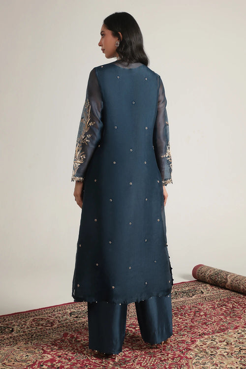Zar Rang Blue Light Phool Patti Kurta Set