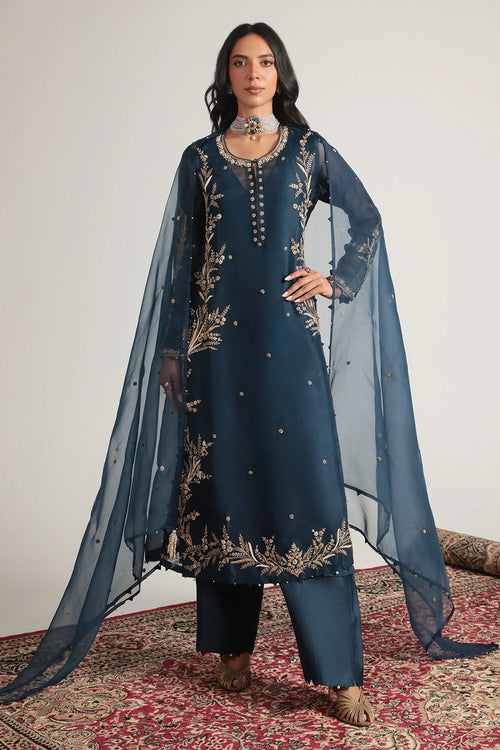 Zar Rang Blue Light Phool Patti Kurta Set