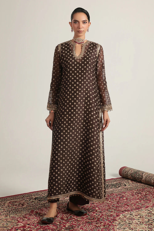 Zar Rang Brown Buti Kurta Set