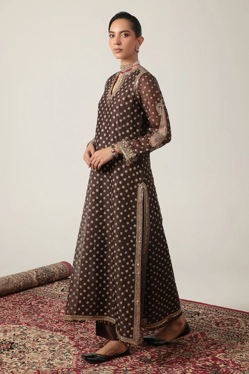 Zar Rang Brown Buti Kurta Set