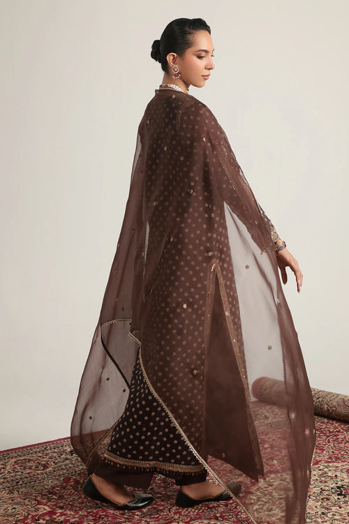 Zar Rang Brown Buti Kurta Set