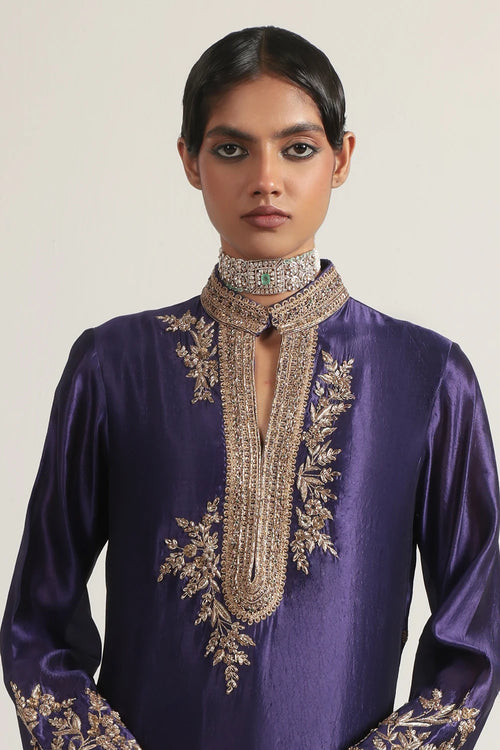 Zar Rang Purple Jaal Kurta Set