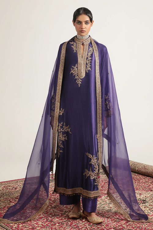 Zar Rang Purple Jaal Kurta Set