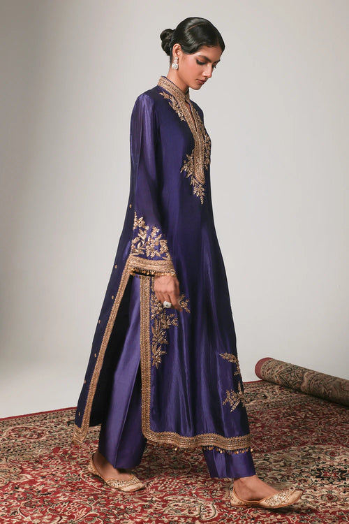 Zar Rang Purple Jaal Kurta Set