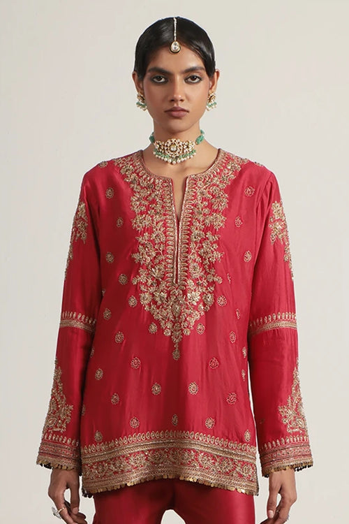 Zar Rang Red Phool Patti Sharara Set