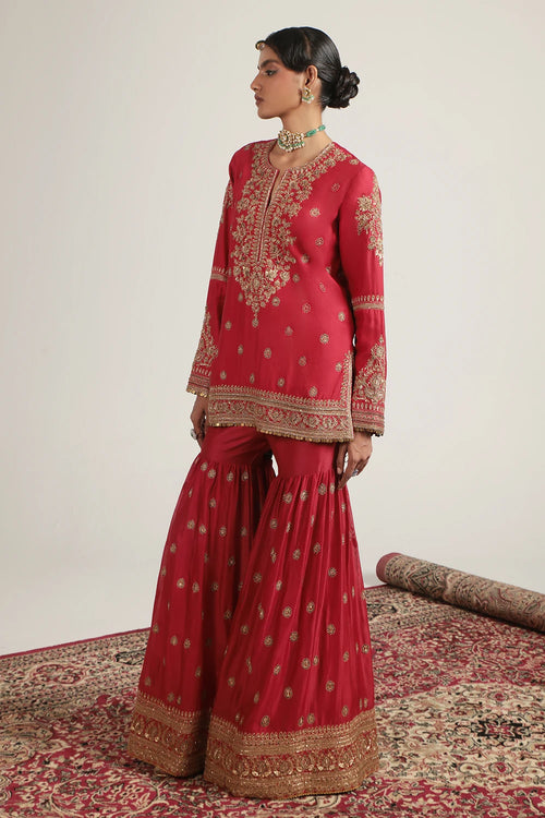 Zar Rang Red Phool Patti Sharara Set