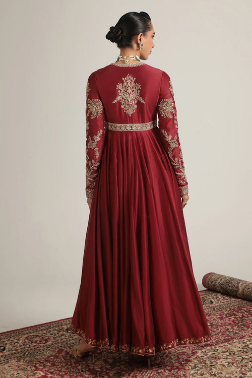 Zar Rang Maroon Heavy Yoke Kalidar Set
