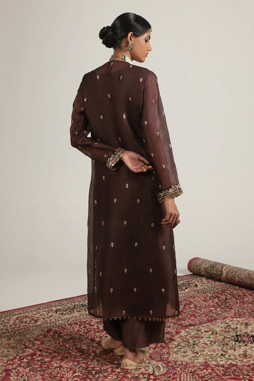 Zar Rang Brown Long Kurta Set