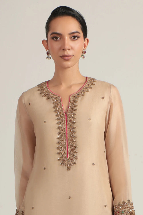 Zar Rang Ivory Heavy Short Kurta Set