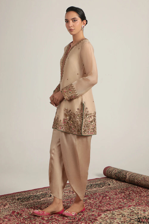 Zar Rang Ivory Heavy Short Kurta Set