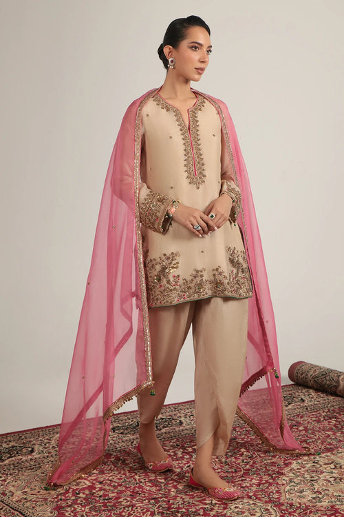 Zar Rang Ivory Heavy Short Kurta Set