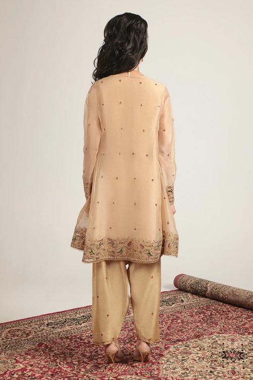 Zar Rang Ivory Short Pheran Kurta Set