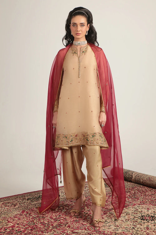 Zar Rang Ivory Short Pheran Kurta Set