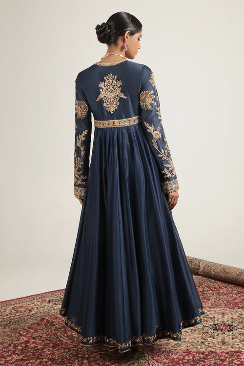 Zar Rang Blue Heavy Yoke Kalidar Set