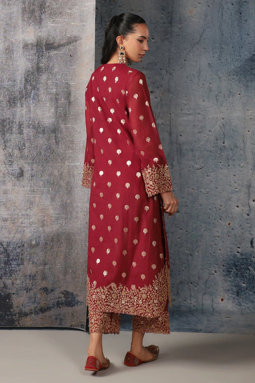 Mehrang Maroon Farshi Kurta Set