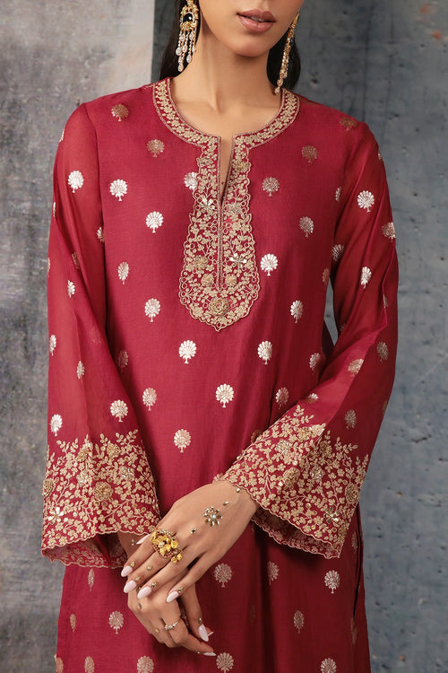 Mehrang Maroon Farshi Kurta Set
