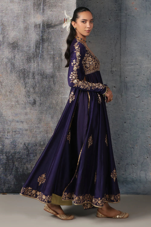Zar Rang Purple Kalidaar Set