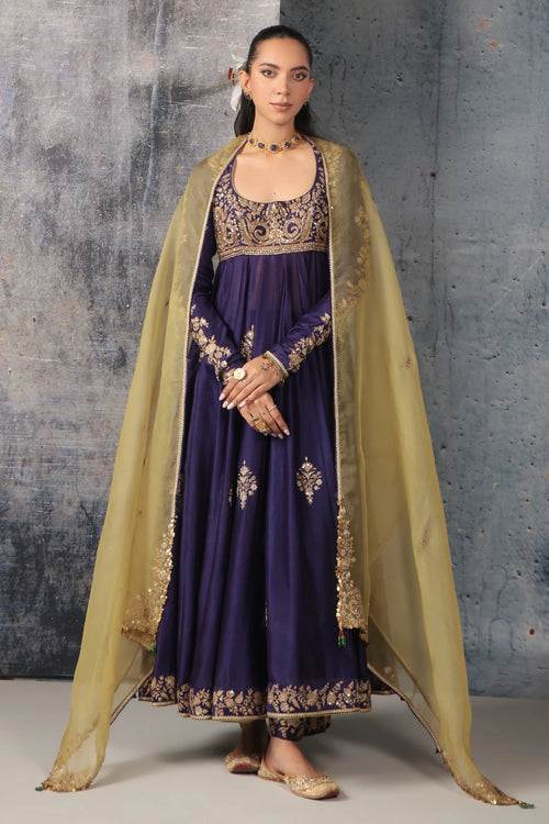 Zar Rang Purple Kalidaar Set