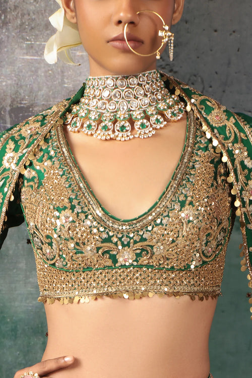 Zar Rang Green Zardosi Lehenga Set
