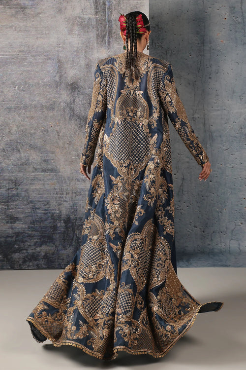 Zar Rang Blue Long Jacket Set
