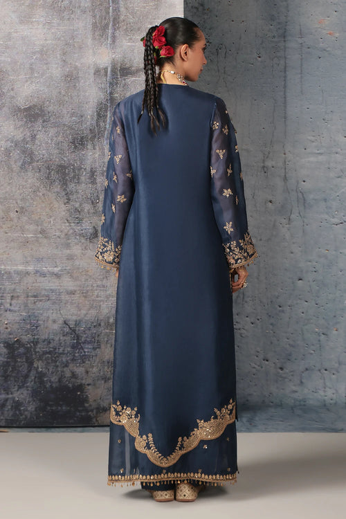 Zar Rang Blue Long Jaal Kurta Set
