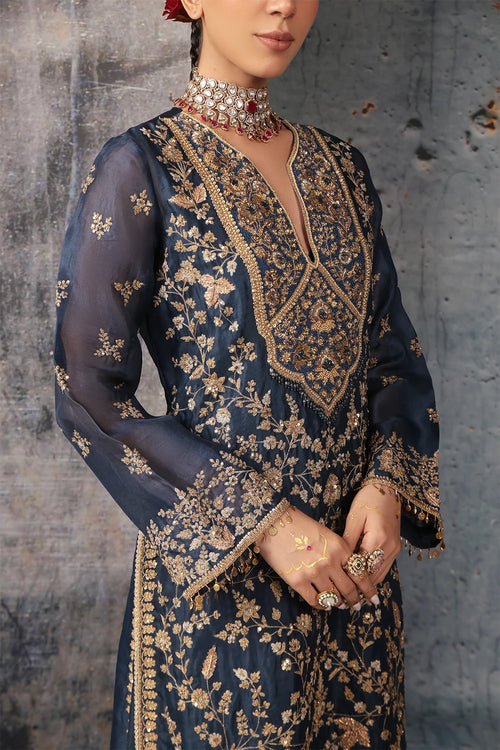 Zar Rang Blue Long Jaal Kurta Set