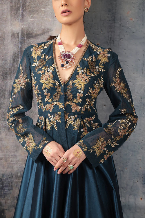 Zeh Rang Blue Peplum Lehenga Set