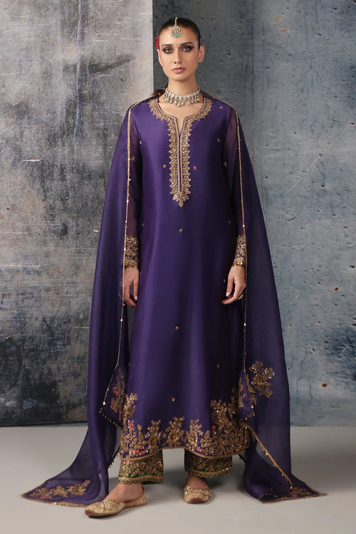 Zar Rang Purple Straight Long Kurta Set