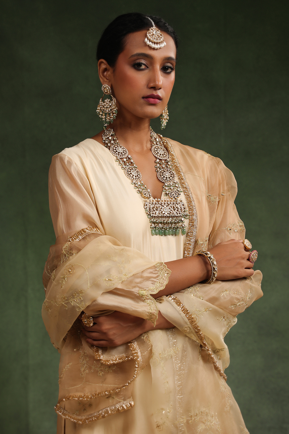 Impulsive Beige Ombre Kurta Set