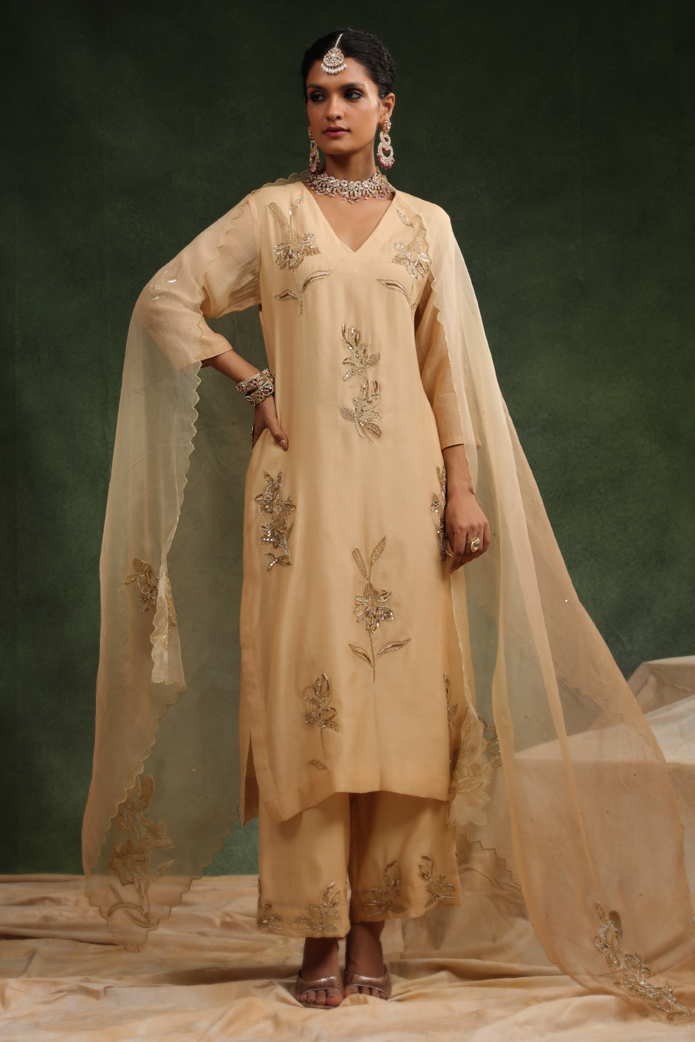 Gingeralla Beige Kurta Set