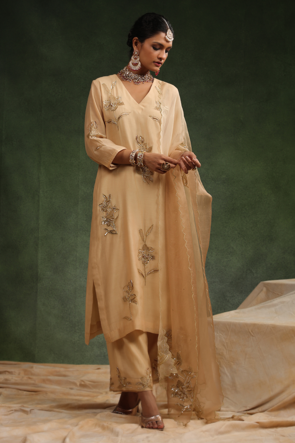 Gingeralla Beige Kurta Set