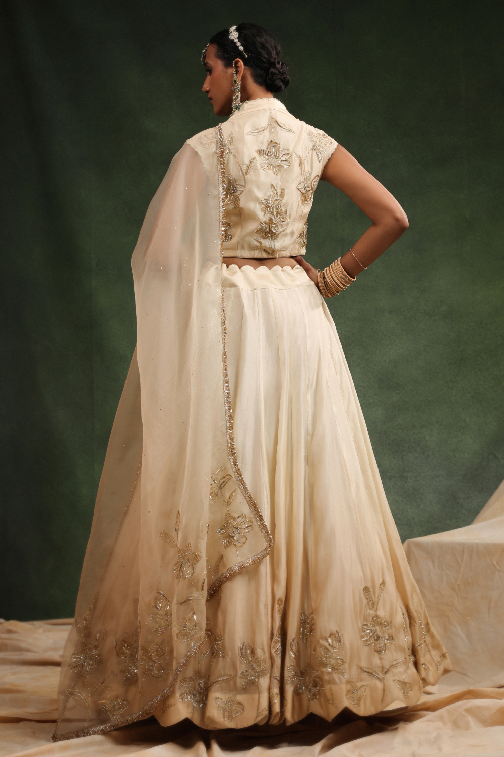 Mull It Over Beige Ombre Lehenga Set