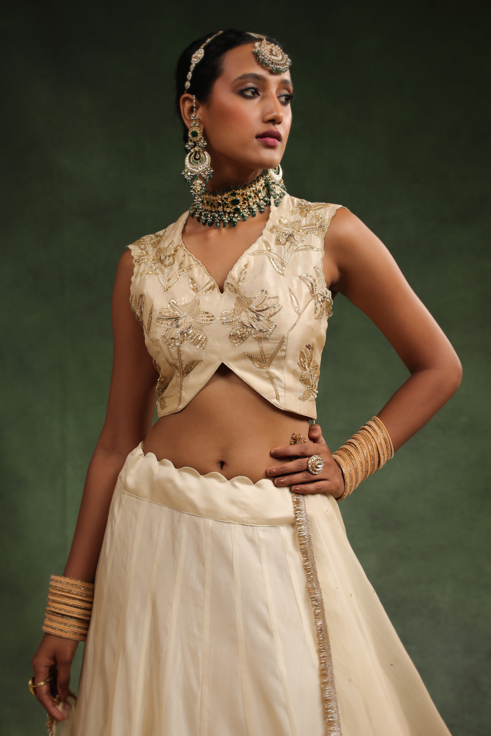 Mull It Over Beige Ombre Lehenga Set