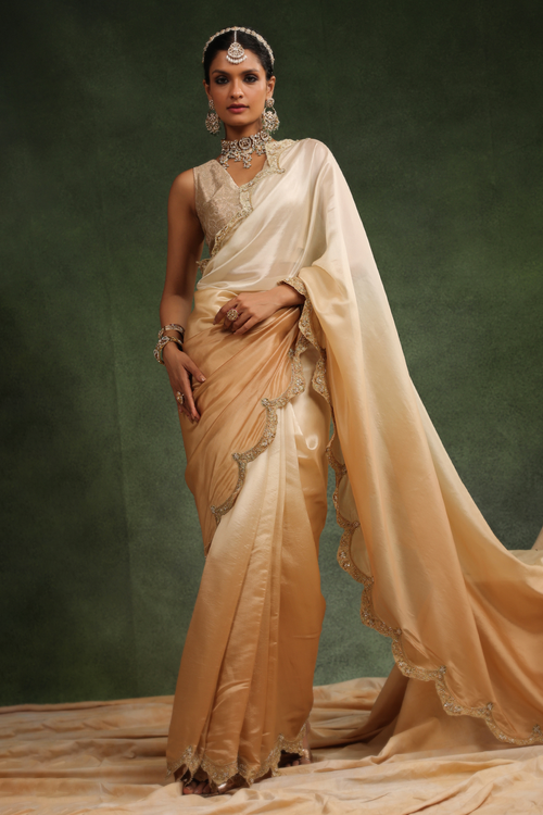 Honey Beige Ombre Sari