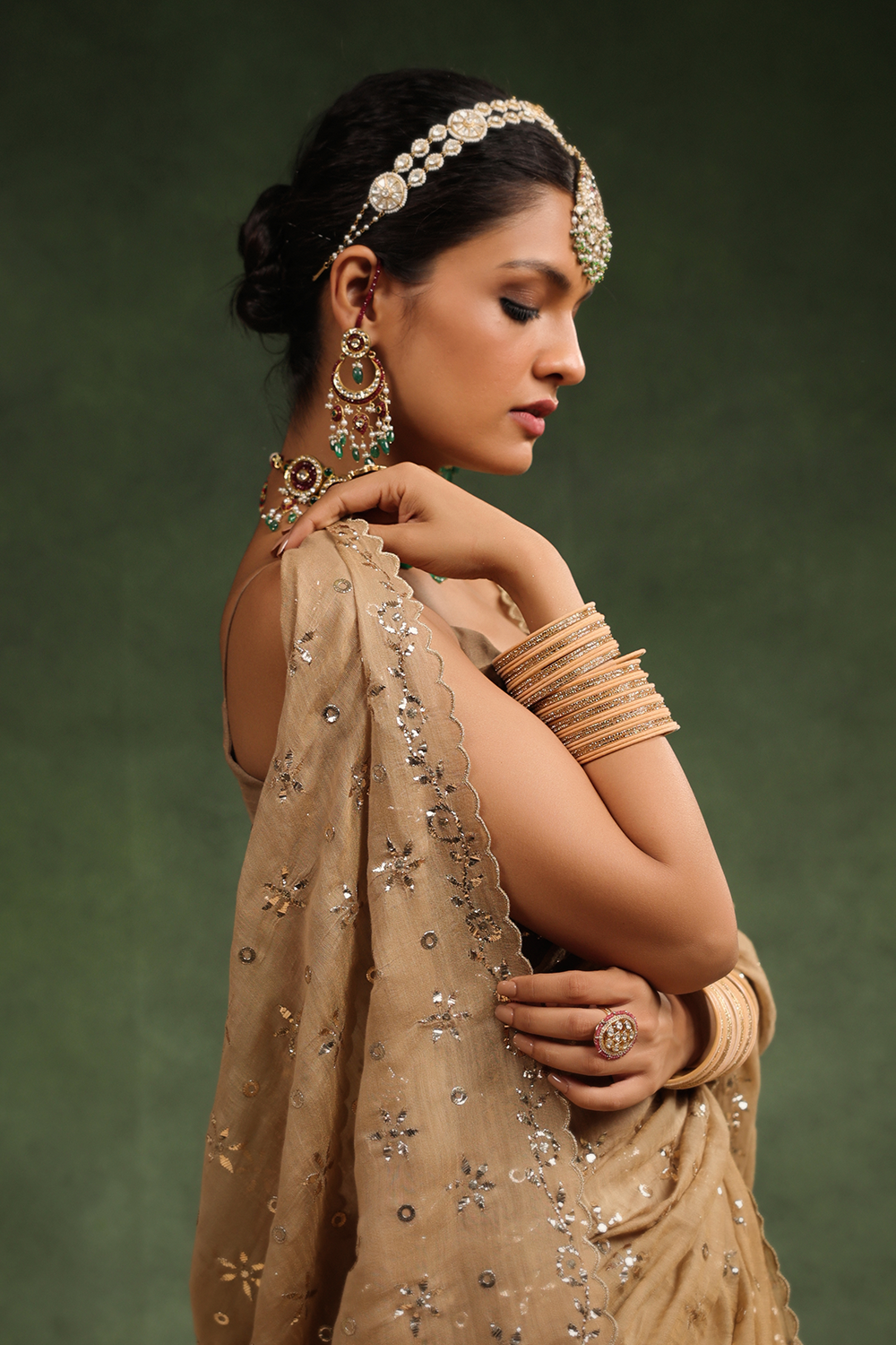 Nutmeg Peachish Brown Sari